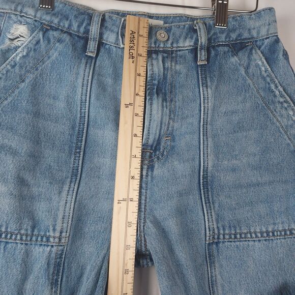 Hidden Los Angeles Jeans Women’s 26 Light Blue Cargo Utility Pockets 100% Cotton - Picture 11 of 13